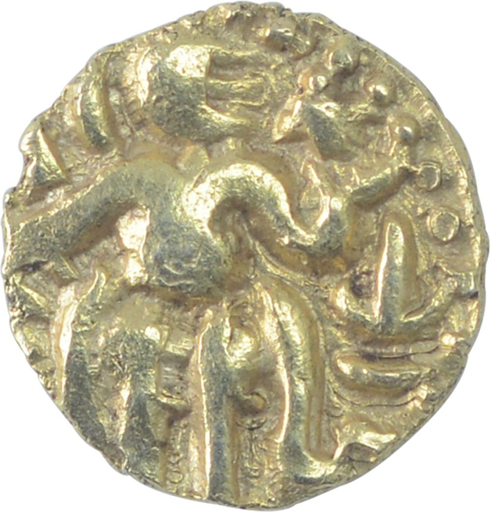 Kahavanu Raja Raja Gold One Eighth Kahavanu Coin of Raja Raja I of Chola Empire.