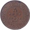 Image 1 : Copper One Twelfth Anna Coin of Victoria Empress of Calcutta Mint of 1897.
