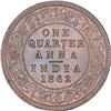 Image 1 : Copper One Quarter Anna Coin of Victoria Queen of Calcutta Mint of 1862.