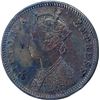 Image 2 : Copper Quarter Anna Coin of Victoria Empress of Calcutta Mint of 1879.