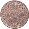 Image 1 : Copper Quarter Anna Coin of Victoria Empress of Calcutta Mint of 1883.