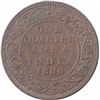 Image 1 : Copper One Quarter Anna Coin of Victoria Empress of Bombay Mint of 1886.