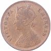 Image 2 : Copper One Quarter Anna Coin of Victoria Empress of Calcutta Mint of 1887.