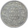 Image 1 : Silver Two Annas Coin of Victoria Empress of Bombay Mint of 1887.