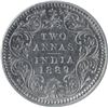 Image 2 : Silver Two Annas Coin of Victoria Empress of Calcutta Mint of 1889.