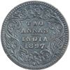 Image 1 : Silver Two Annas Coin of Victoria Empress of Calcutta Mint of 1897.