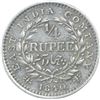 Image 2 : Silver Quarter Rupee Coin of Victoria Queen of Madras Mint of 1840.
