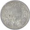 Image 1 : Silver Quarter Rupee Coin of Victoria Queen of Calcutta Mint of 1862.