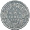 Image 1 : Silver One Quarter Rupee Coin of Victoria Queen of Bombay Mint of  1874.