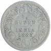 Image 1 : Silver Quarter Rupee Coin of Victoria Empress of Calcutta Mint of 1883.