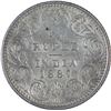 Image 1 : Silver Quarter Rupee Coin of Victoria Empress of Calcutta Mint of 1887.