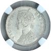 Image 1 : Silver Quarter Rupee Coin of Victoria Empress of Bombay Mint of 1889.