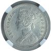 Image 2 : Silver Quarter Rupee Coin of Victoria Empress of Calcutta Mint of 1891.