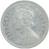 Image 2 : Silver One Quarter Rupee coin of Victoria Empress of Calcutta Mint of 1896.
