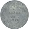 Image 1 : Silver Quarter Rupee Coin of Victoria Empress of Calcutta Mint of 1898.
