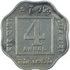 Image 1 : Copper Nickel Four Annas Coin of King George V of Calcutta Mint of 1919.