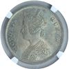 Image 2 : Silver One Rupee Coin of Victoria Queen of Bombay Mint of 1862.