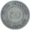 Image 2 : Silver Fifty Cent Coin of Queen Victoria of Straits Settlements.
