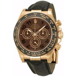 Rolex Daytona  Chocolate Dial Everose Gold On Strap  Men Watch