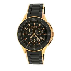 Roberto Bianci Unisex Rose Gold Plated Black Ceramic Chronograph Watch-5873U