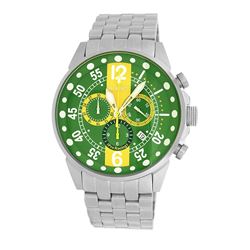 Roberto Bianci Men's Pro Racing Chronograph Watch With Green And Yellow Face-7098M