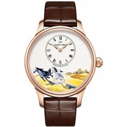 Jaquet Droz Les Ateliers D&#039;Art Petite Heure Minute Enamel Painting  Men Watch