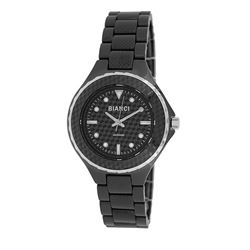 Roberto Bianci Women's Black Ceramic Watch With Stamped Design-B279BLK