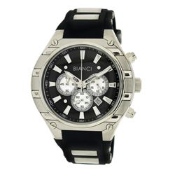 Roberto Bianci Men's Sports  Chronograph Watch With Black Face And Rubber Band-5444MCHR