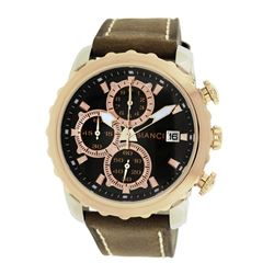 Roberto Bianci Men's Sports  Chronograph Watch With Black Face And Brown Leather Band-5447MCHR