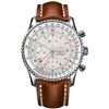 Image 1 : Breitling Navitimer World Silver Dial Brown Strap  Men Watch