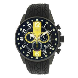 Roberto Bianci Men's Pro Racing Chronograph Watch With Rubber Band And Black Face-7098MRUB-GUN