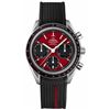 Image 1 : Omega Speedmaster Racing Chronometer Red Dial Rubber Strap  Men Watch