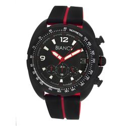 Roberto Bianci Men's Sports Chronograph Watch With Black Face And Rubber Band-5506B