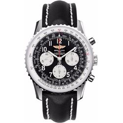 Breitling Navitimer Navitimer 01 (43Mm) Black Chronograph Dial Leather Strap  Men Watch