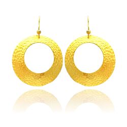 Sterling Silver Gold Rhodium Plated Round Open Circle Earring ste00655