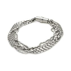 Sterling Silver Rhodium Plated Beaded Multi Strand Italian Bracelet itb00030rh