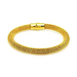 Sterling Silver Gold Plated Large Beaded Italian Bracelet itb00010gp