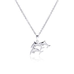 Sterling Silver Rhodium Plated Three CZ Necklace bgp00333