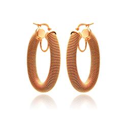 Sterling Silver Rose Gold Plated Hoop Earring ite00041rgp