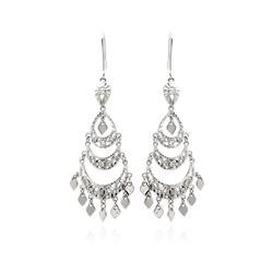 Rhodium Plated Brass Clear CZ Chandelier Earring bbe00009