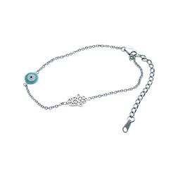 Sterling Silver Rhodium Plated Evil Eye & Hamsa Bracelet stb00386