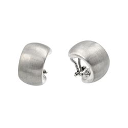 Sterling Silver Rhodium Plated Crescent Stud Earrings ECE008RH
