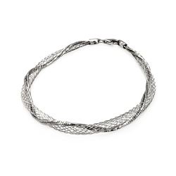 Sterling Silver Rhodium Plated Net Wrap Italian Bracelet itb00111rh