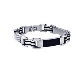 Stainless Steel Carbon Fiber Bracelet ssb00086