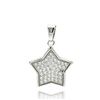Image 1 : Silver Rhodium Plated Star CZ Inlay Dangling Pendant acp00043
