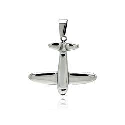Stainless Steel High Polish Plane Charm Pendant ssp00317
