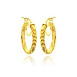 Sterling Silver Gold Plated Italian Hoop Earring ite00028gp