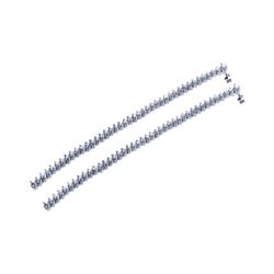 Sterling Silver Rhodium Plated Thin Long CZ Dangling Earring ste00650