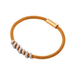Sterling Silver Rose Gold Plated Thin Twirl Bracelet ITB00184RGP