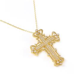 Sterling Silver Gold Plated Cross Necklace STP00231-GP